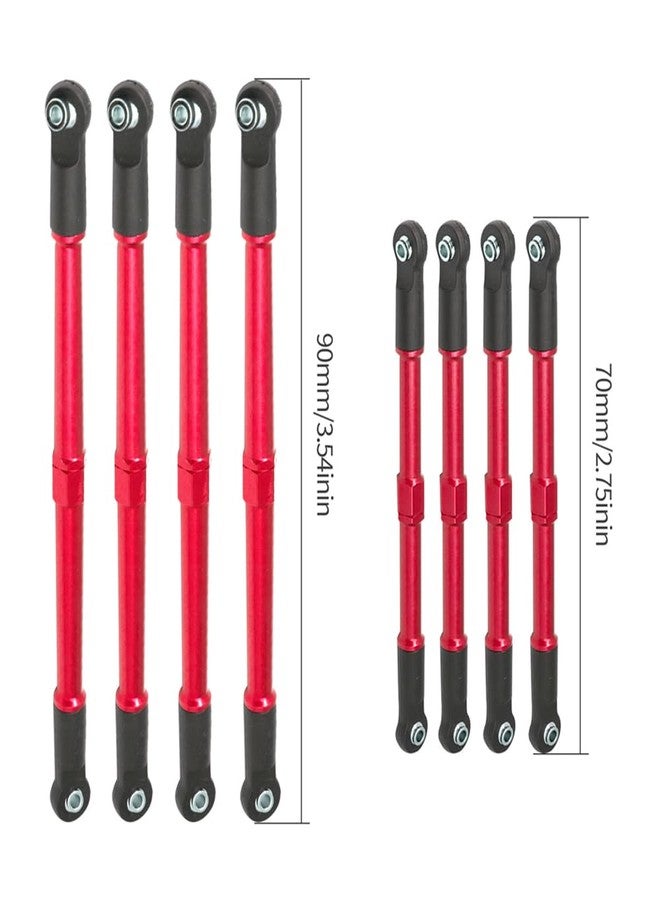 UURCSKY Aluminum Steering Links Turnbuckles tie Rod 5319X 5338R for 1/10 E-Revo E Revo 2.0 D251 RC Car Upgrade Parts(Red) - Image 3
